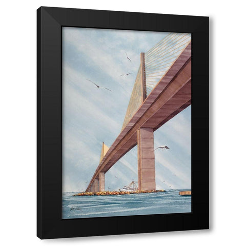 Skyway Bridge Black Modern Wood Framed Art Print with Double Matting by Rizzo, Gene