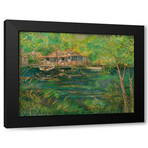 The Swamp Black Modern Wood Framed Art Print with Double Matting by Rizzo, Gene
