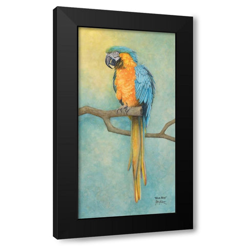 Macaw- Blue Boy Black Modern Wood Framed Art Print by Rizzo, Gene