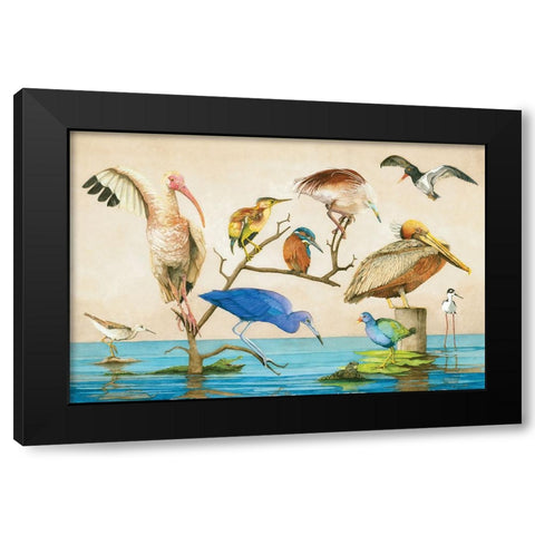 Blue Bird Gang Black Modern Wood Framed Art Print by Rizzo, Gene