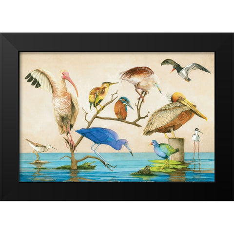 Blue Bird Gang Black Modern Wood Framed Art Print by Rizzo, Gene