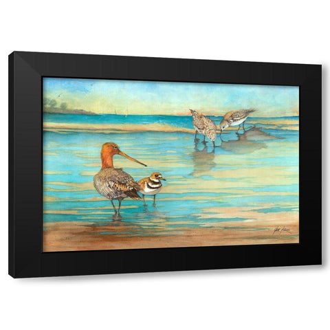 Lunch at the Bar Black Modern Wood Framed Art Print by Rizzo, Gene