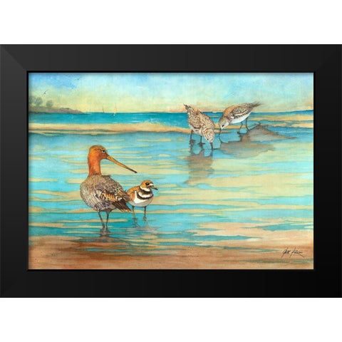 Lunch at the Bar Black Modern Wood Framed Art Print by Rizzo, Gene