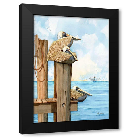 Larry, Moe And Curly Black Modern Wood Framed Art Print by Rizzo, Gene