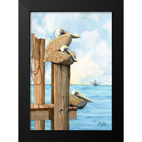 Larry, Moe And Curly Black Modern Wood Framed Art Print by Rizzo, Gene