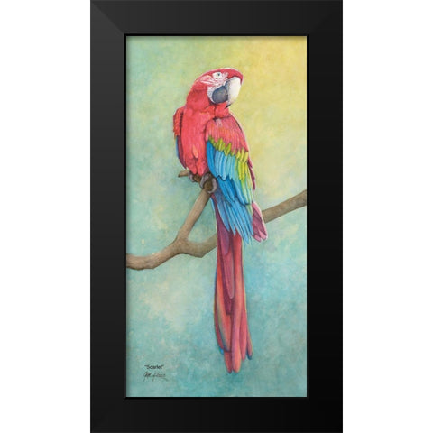Macaw-Scarlet Black Modern Wood Framed Art Print by Rizzo, Gene