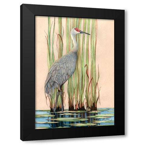 Sandhill Crane Black Modern Wood Framed Art Print with Double Matting by Rizzo, Gene