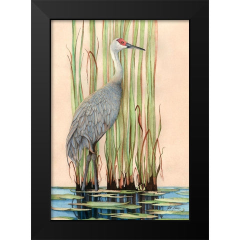 Sandhill Crane Black Modern Wood Framed Art Print by Rizzo, Gene