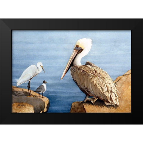 Seabird Sunbathers Black Modern Wood Framed Art Print by Rizzo, Gene