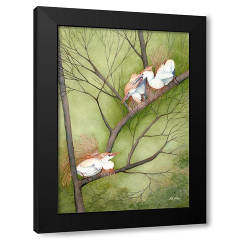 Threes A Crowd Black Modern Wood Framed Art Print with Double Matting by Rizzo, Gene