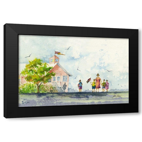 School People Black Modern Wood Framed Art Print with Double Matting by Rizzo, Gene