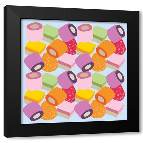 All of the Sweets Black Modern Wood Framed Art Print by Hollie, Jasmine