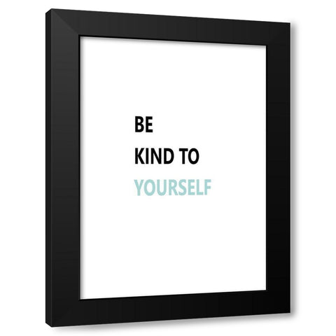 Be Kind Black Modern Wood Framed Art Print by Mi, Suki