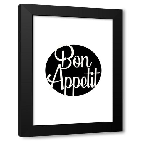 Bon Appetit Black Modern Wood Framed Art Print by Mi, Suki