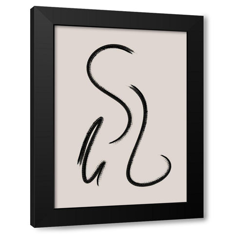 Brush Lines No.1 Black Modern Wood Framed Art Print by Ratcliffe, Tiffany