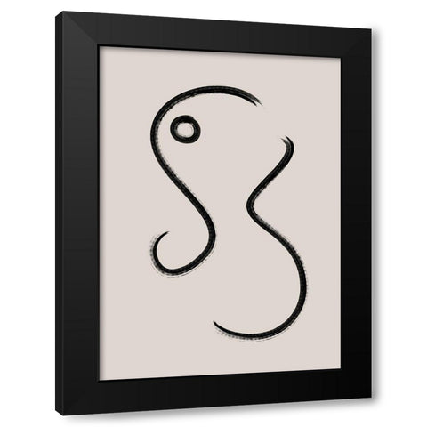 Brush Lines No.2 Black Modern Wood Framed Art Print by Ratcliffe, Tiffany