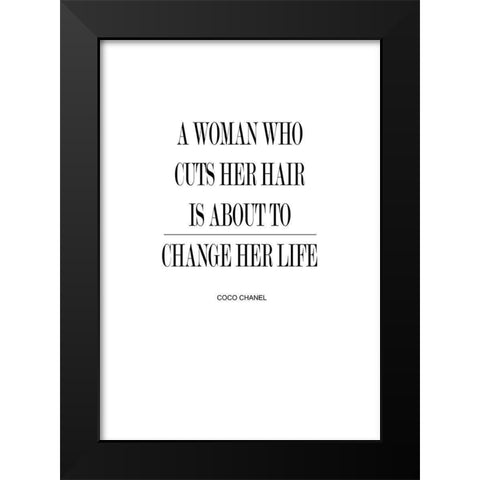 Change Her Life Black Modern Wood Framed Art Print by Mi, Suki