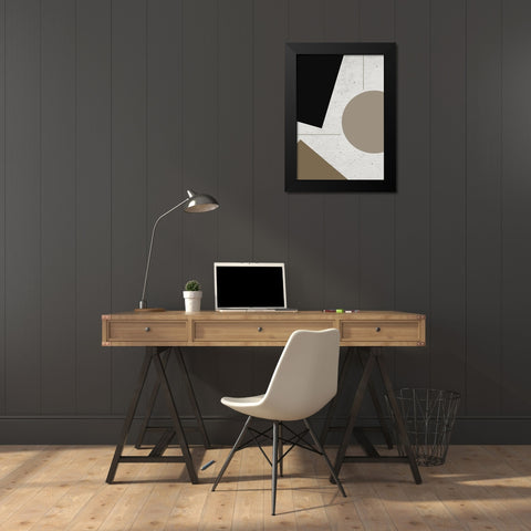 Concrete Shapes No.1 Black Modern Wood Framed Art Print by Ratcliffe, Tiffany