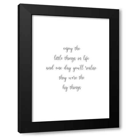 Enjoy the Little Things Black Modern Wood Framed Art Print with Double Matting by Mi, Suki