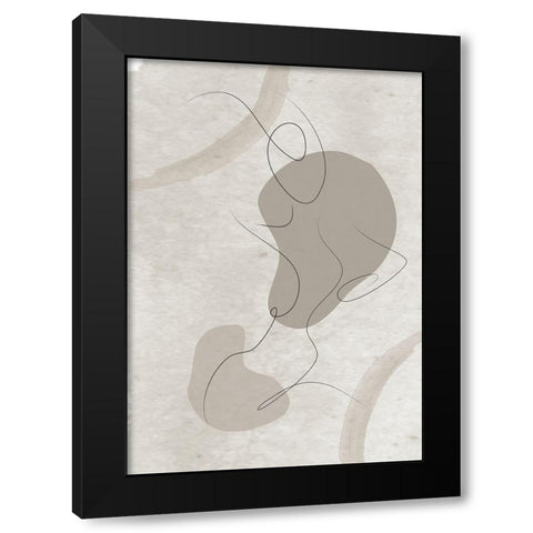 Figure 01 Black Modern Wood Framed Art Print by Ratcliffe, Tiffany