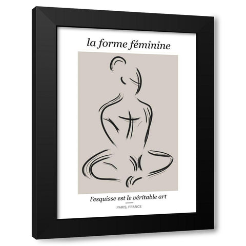 Forme Feminine Black Modern Wood Framed Art Print with Double Matting by Ratcliffe, Tiffany