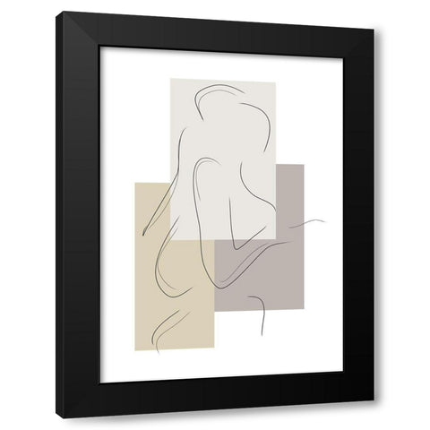 Geometric Figure Black Modern Wood Framed Art Print by Ratcliffe, Tiffany