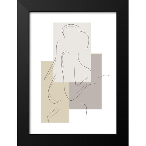Geometric Figure Black Modern Wood Framed Art Print by Ratcliffe, Tiffany