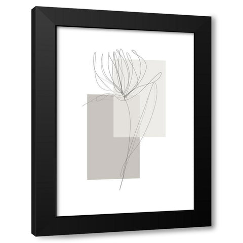 Geometric Flower No.1 Black Modern Wood Framed Art Print by Ratcliffe, Tiffany