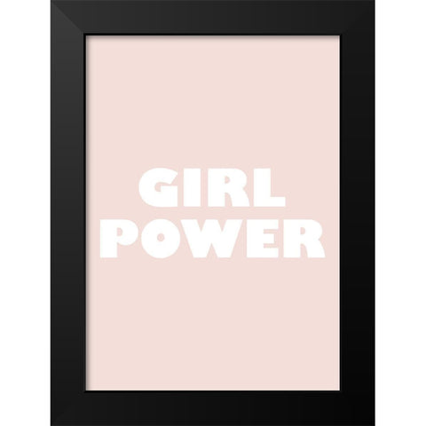 Girl Power Black Modern Wood Framed Art Print by Mi, Suki