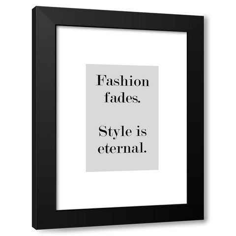 Fashion Fades Black Modern Wood Framed Art Print by Mi, Suki
