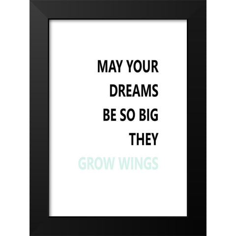 Grow Wings Black Modern Wood Framed Art Print by Mi, Suki