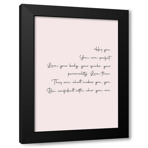 Hey You Black Modern Wood Framed Art Print by Mi, Suki