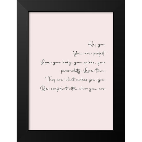 Hey You Black Modern Wood Framed Art Print by Mi, Suki