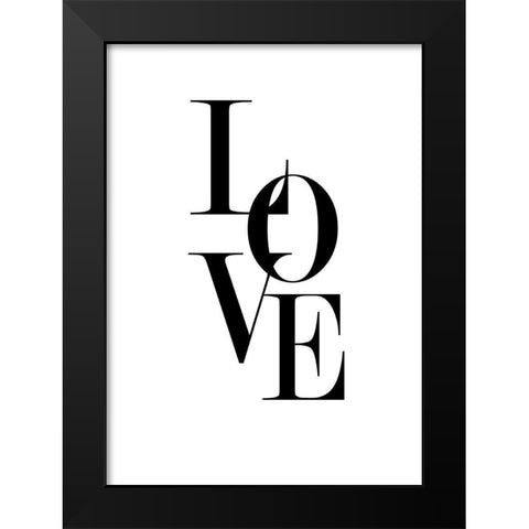 Love Black Modern Wood Framed Art Print by Mi, Suki