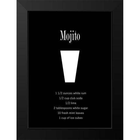 Mojito Black Modern Wood Framed Art Print by Mi, Suki