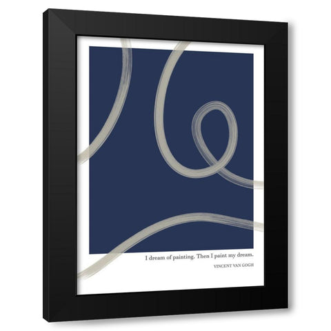Paint My Dream Black Modern Wood Framed Art Print with Double Matting by Ratcliffe, Tiffany