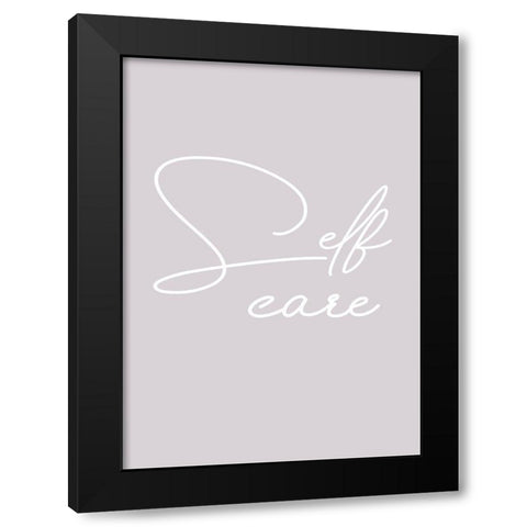 Self Care Black Modern Wood Framed Art Print with Double Matting by Mi, Suki