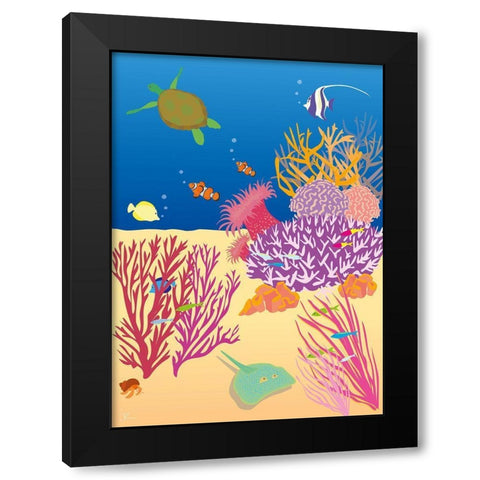 Underwater No.1 Black Modern Wood Framed Art Print with Double Matting by Hollie, Jasmine