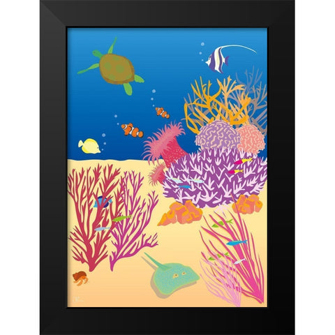 Underwater No.1 Black Modern Wood Framed Art Print by Hollie, Jasmine