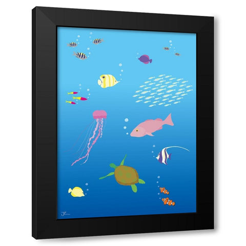 Underwater No.2 Black Modern Wood Framed Art Print by Hollie, Jasmine