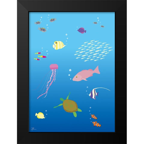 Underwater No.2 Black Modern Wood Framed Art Print by Hollie, Jasmine