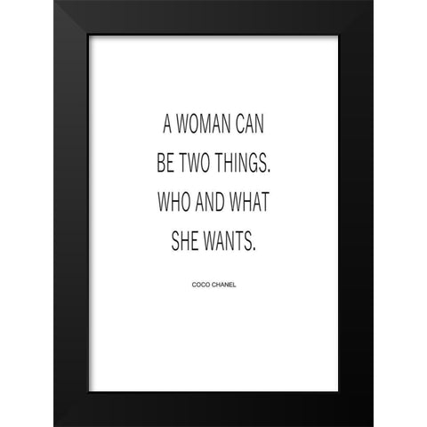 Who and What She Wants Black Modern Wood Framed Art Print by Mi, Suki