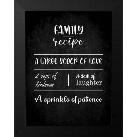 Family Recipe Black Modern Wood Framed Art Print by Mi, Suki