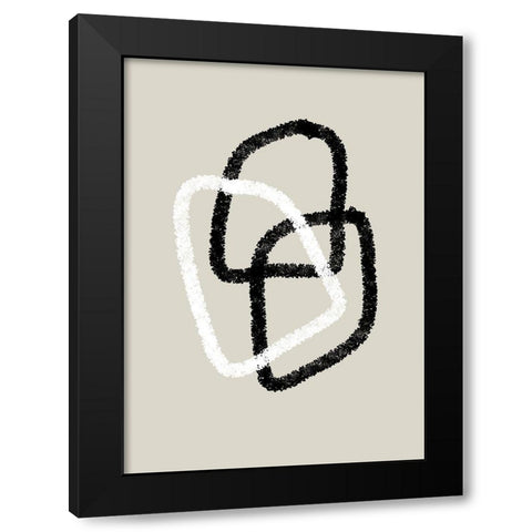 Interlock No.1 Black Modern Wood Framed Art Print with Double Matting by Ratcliffe, Tiffany