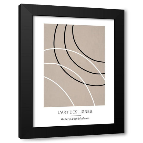 Lignes Black Modern Wood Framed Art Print by Ratcliffe, Tiffany
