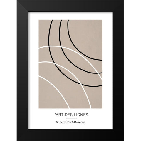 Lignes Black Modern Wood Framed Art Print by Ratcliffe, Tiffany