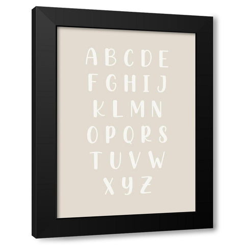 Neutral Alphabet Black Modern Wood Framed Art Print by Mi, Suki