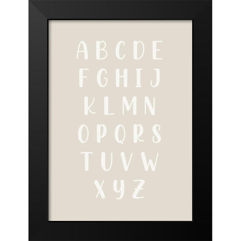 Neutral Alphabet Black Modern Wood Framed Art Print by Mi, Suki