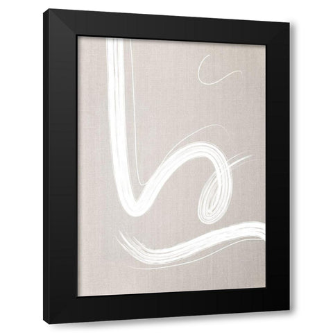 Linen Lines No.1 Black Modern Wood Framed Art Print with Double Matting by Ratcliffe, Tiffany