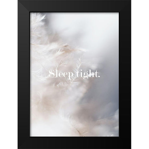 Sleep Tight Feathers Black Modern Wood Framed Art Print by Mi, Suki